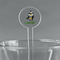 Cow Golfer 7" Round Plastic Stir Sticks - Clear (Personalized)