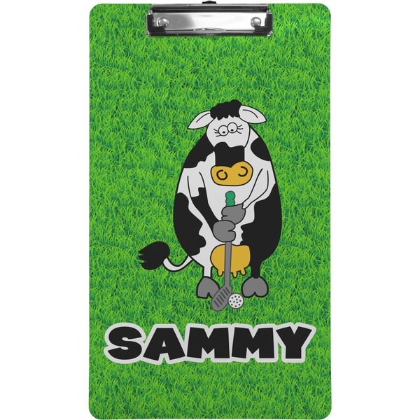 Custom Cow Golfer Clipboard (Legal Size) (Personalized)