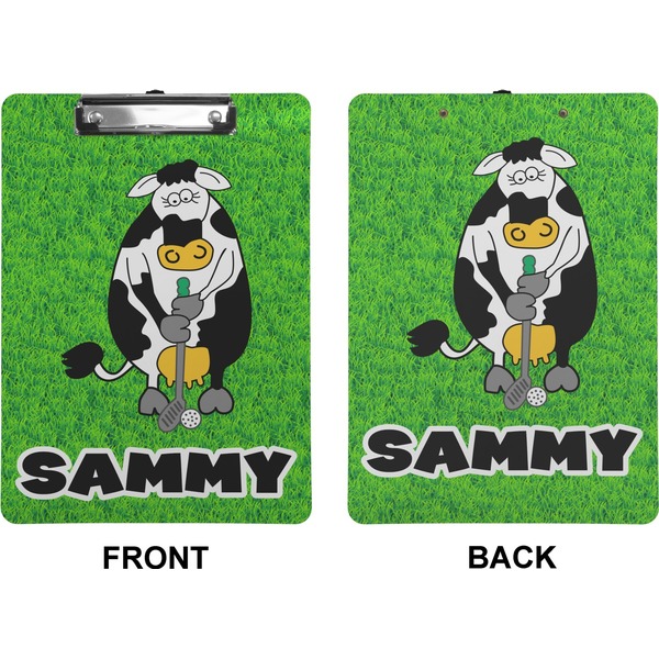 Cow Golfer Clipboard (Letter) (Front + Back)