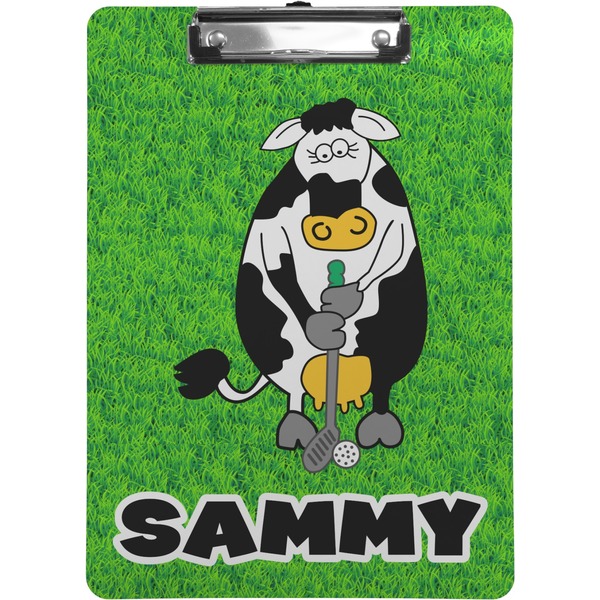 Custom Cow Golfer Clipboard (Personalized)