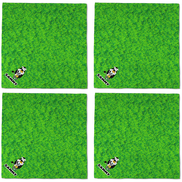 Cow Golfer Cloth Napkins - Personalized Dinner (APPROVAL) Set of 4