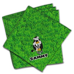 Cow Golfer Cloth Napkins (Set of 4) (Personalized)