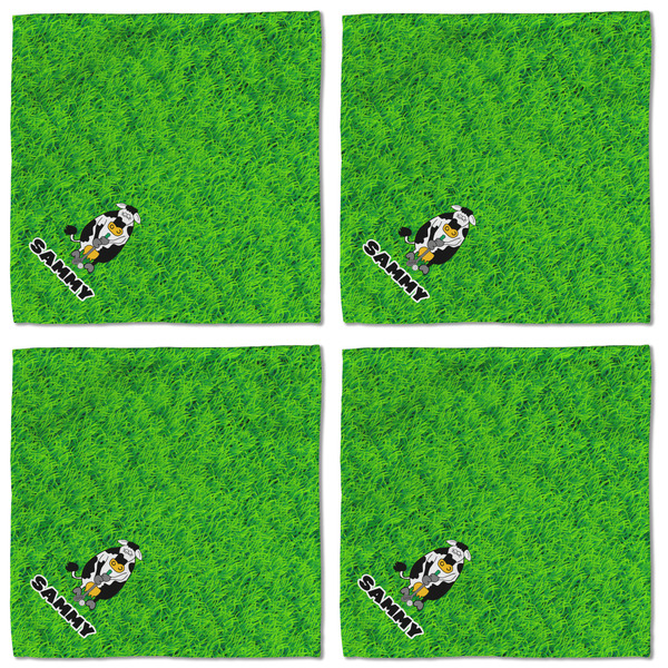 Cow Golfer Cloth Napkins - Personalized Lunch (APPROVAL) Set of 4