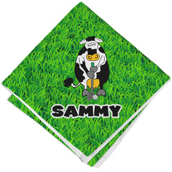 Cow Golfer Cloth Cocktail Napkin - Single w/ Name or Text