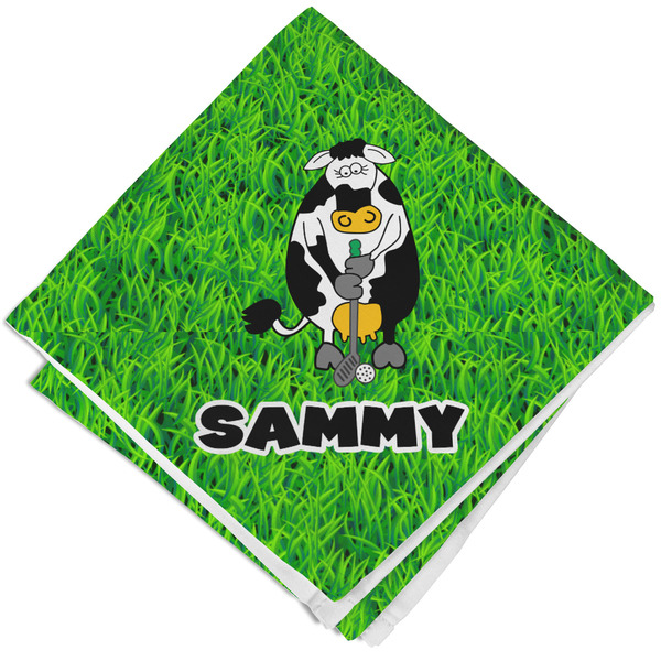 Cow Golfer Cloth Napkins - Personalized Lunch (Folded Four Corners)