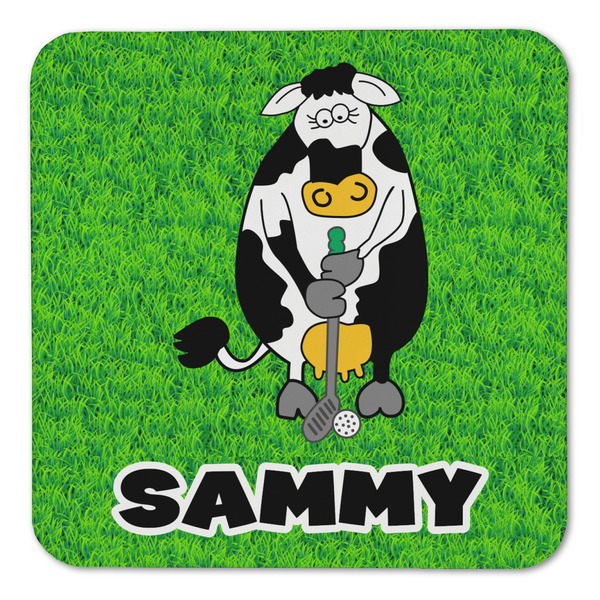 Cow Golfer Coaster Set - FRONT (one)