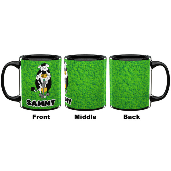 Cow Golfer Coffee Mug - 11 oz - Black APPROVAL