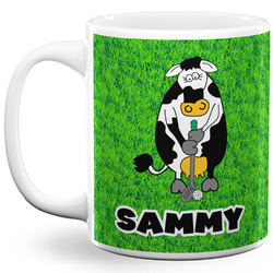 Cow Golfer 11 Oz Coffee Mug - White (Personalized)
