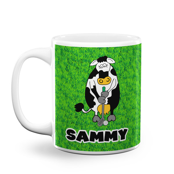 Custom Cow Golfer Coffee Mug (Personalized)