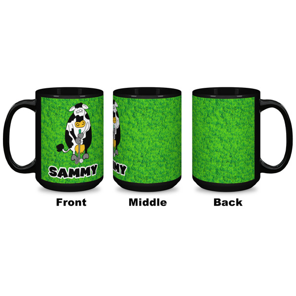 Cow Golfer Coffee Mug - 15 oz - Black APPROVAL