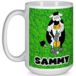 Cow Golfer 15 Oz Coffee Mug - White (Personalized)