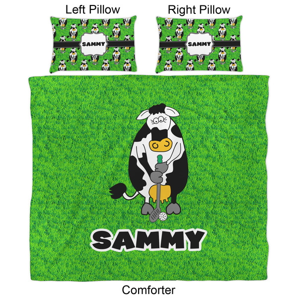 Cow Golfer Comforter Set - King - Approval