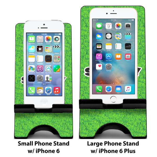 Cow Golfer Compare Phone Stand Sizes - with iPhones