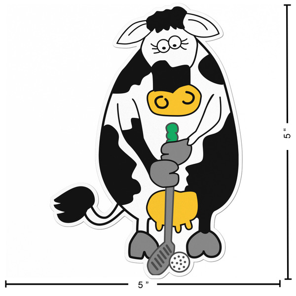 Cow Golfer Custom Shape Iron On Patches - L - APPROVAL