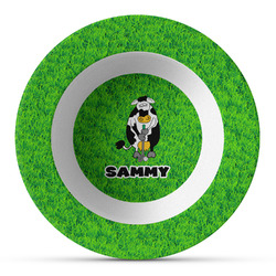 Cow Golfer Plastic Bowl - Microwave Safe - Composite Polymer (Personalized)