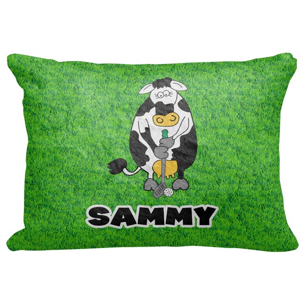 Custom Cow Golfer Decorative Baby Pillowcase - 16"x12" (Personalized)