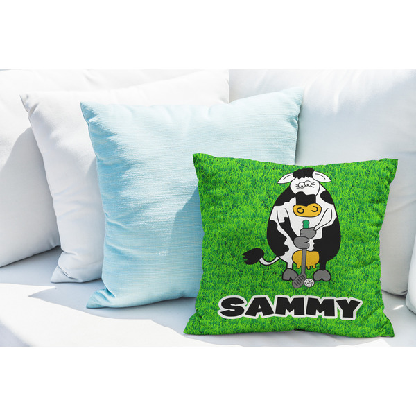Cow Golfer Decorative Pillow Case - LIFESTYLE 2