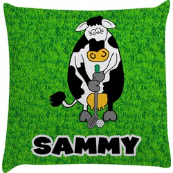Cow Golfer Decorative Pillow Case (Personalized)