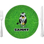 Cow Golfer Glass Lunch / Dinner Plate 10" (Personalized)