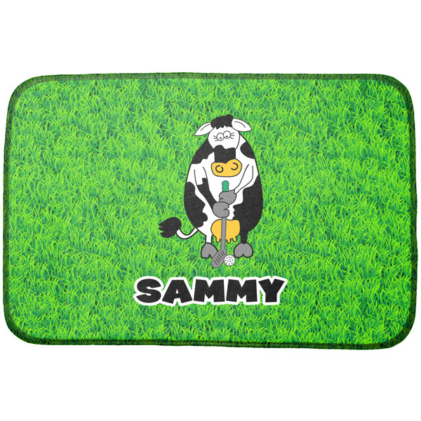 Custom Cow Golfer Dish Drying Mat (Personalized)