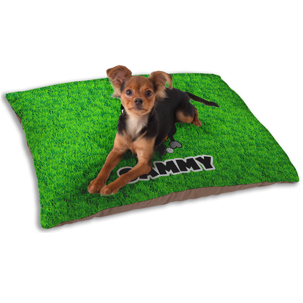 Custom Cow Golfer Dog Bed - Small w/ Name or Text
