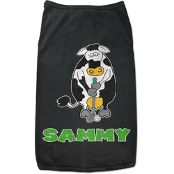 Cow Golfer Black Pet Shirt (Personalized)
