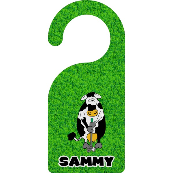Custom Cow Golfer Door Hanger (Personalized)