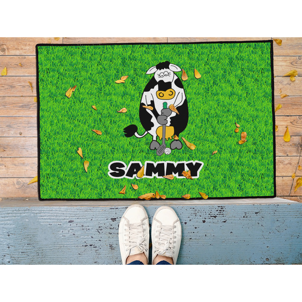Cow Golfer Door Mat - LIFESTYLE (Med)
