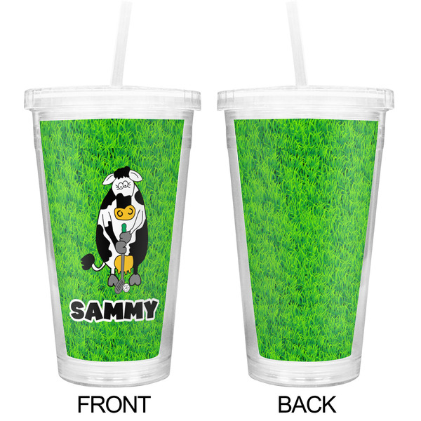 Cow Golfer Double Wall Tumbler with Straw - Approval