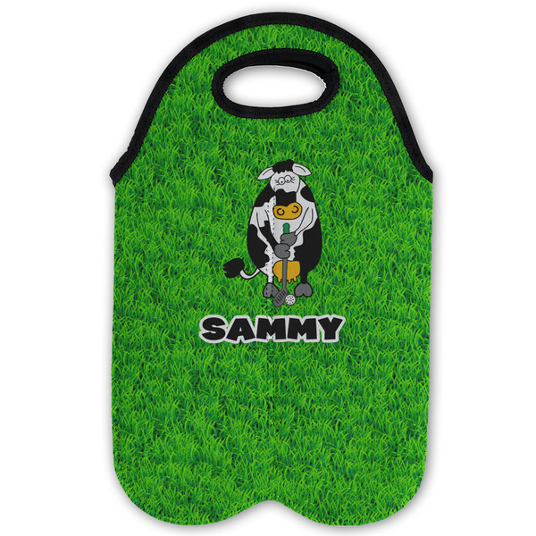 Cow Golfer Double Wine Tote - Flat (new)