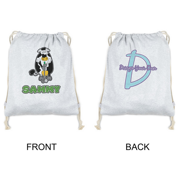 Cow Golfer Drawstring Backpacks - Sweatshirt Fleece - Double Sided - APPROVAL