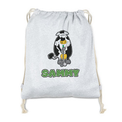 Cow Golfer Drawstring Backpack - Sweatshirt Fleece - Double Sided (Personalized)