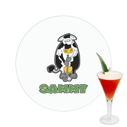 Cow Golfer Printed Drink Topper -  2.5" (Personalized)