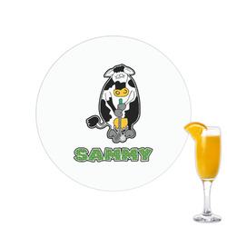 Cow Golfer Printed Drink Topper - 2.15" (Personalized)