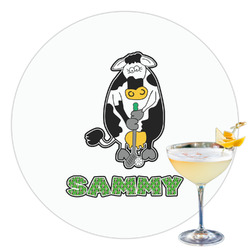 Cow Golfer Printed Drink Topper - 3.5" (Personalized)