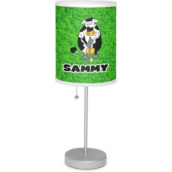 Cow Golfer 7" Drum Lamp with Shade (Personalized)