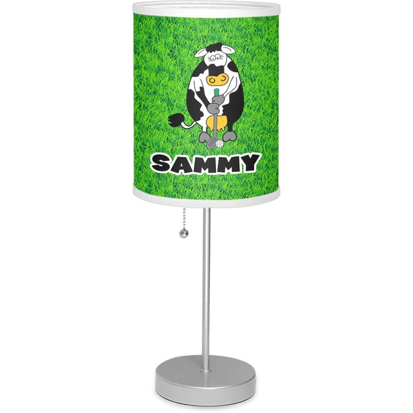 Custom Cow Golfer 7" Drum Lamp with Shade Polyester (Personalized)