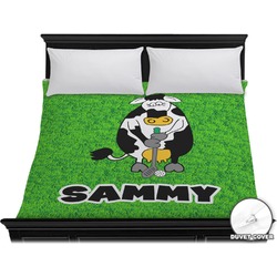 Cow Golfer Duvet Cover - King (Personalized)