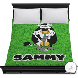 Cow Golfer Duvet Cover - Full / Queen (Personalized)