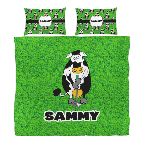 Cow Golfer Duvet Cover Set - King - Alt Approval