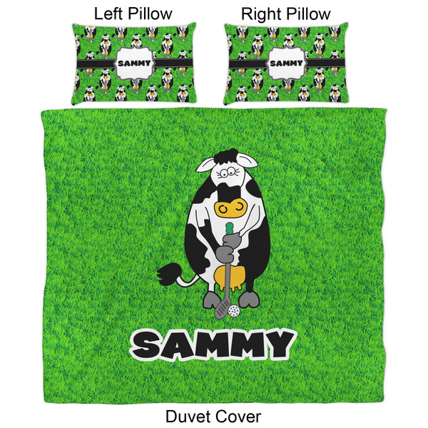 Cow Golfer Duvet Cover Set - King - Approval