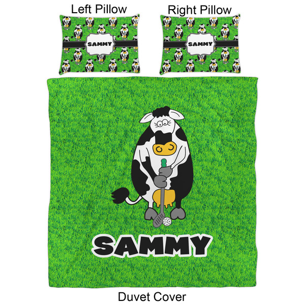 Cow Golfer Duvet Cover Set - Queen - Approval