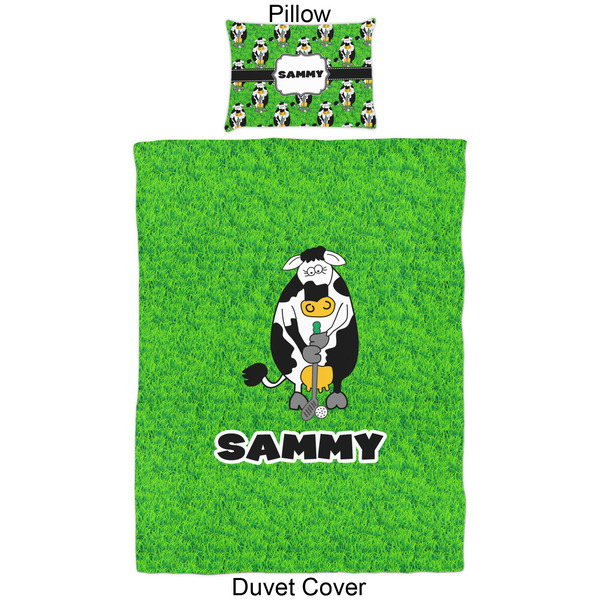 Cow Golfer Duvet Cover Set - Twin - Approval