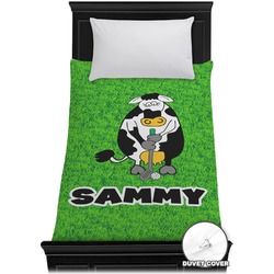 Cow Golfer Duvet Cover - Twin (Personalized)