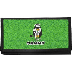 Cow Golfer Canvas Checkbook Cover (Personalized)