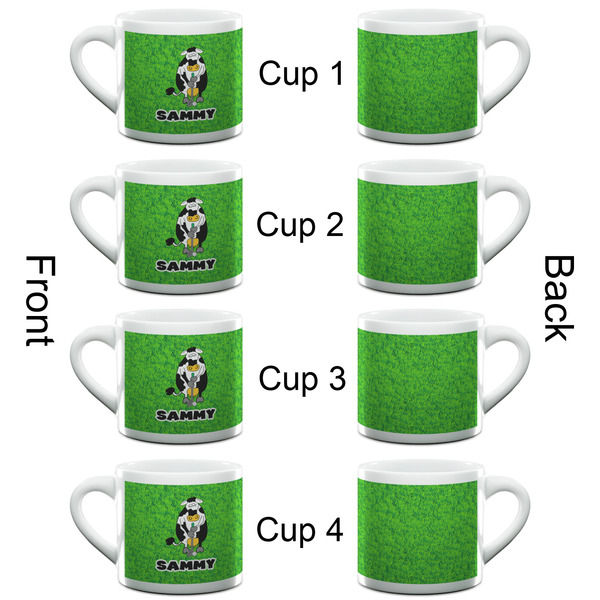 Cow Golfer Espresso Cup - 6oz (Double Shot Set of 4) APPROVAL