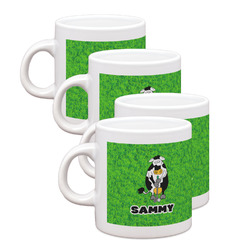 Cow Golfer Single Shot Espresso Cups - Set of 4 (Personalized)