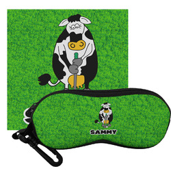 Cow Golfer Eyeglass Case & Cloth (Personalized)