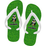 Cow Golfer Flip Flops - Small (Personalized)