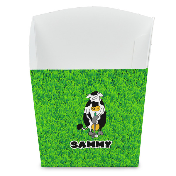Custom Cow Golfer French Fry Favor Boxes (Personalized)